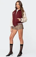 Edikted Varsity Oversized Bomber Jacket