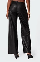 Edikted Faux Leather Straight Leg Pants