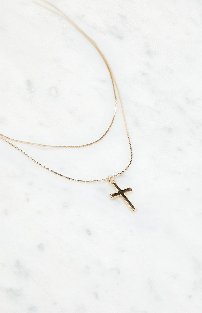 Single Cross Layered Necklace