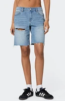 Edikted Riptide Denim Bermuda Shorts