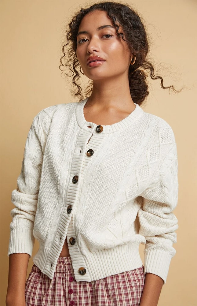 Beverly and Beck Heidi Cable Knit Cardigan