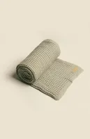 Organic The Weightless Green Waffle Throw Blanket