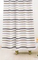 Beige Striped Shower Curtain
