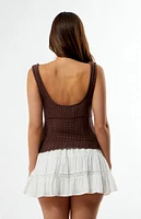 Your Favorite Mandy Crochet Button Front Tank Top