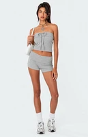 Edikted Lizzy Foldover Waffle Tube Top