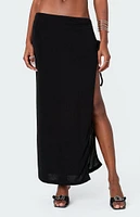 Edikted Goldie Slitted Drawstring Maxi Skirt