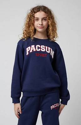 Pacsun Kids Chenille Logo Crew Neck Sweatshirt