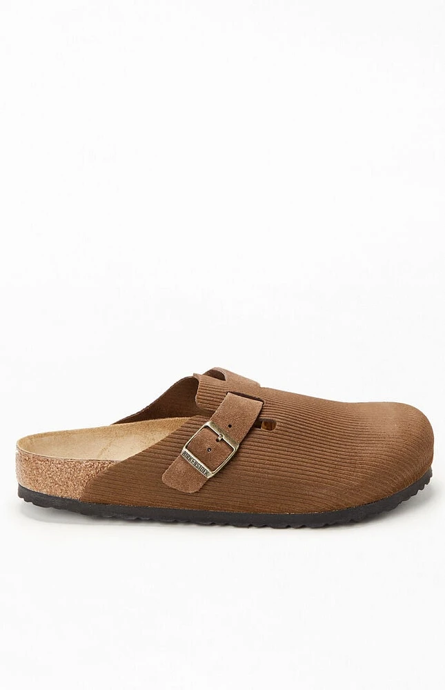 Birkenstock Boston Corduroy Clogs Dark Tea