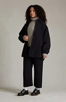 Kids Fear of God Essentials Overdye Black Denim Filled Shirt Jacket