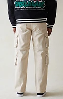 PacSun Cream Baggy Zip Off Cargo Jeans