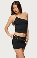 Edikted Ashlyn Ring Chain One Shoulder Top