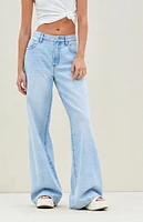 PacSun Light Indigo Mid Rise Extreme Baggy Jeans