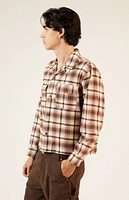 Pacsun Washed Cropped Camp Flannel Shirt