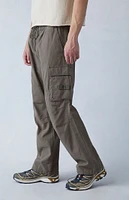 Olive Canvas Baggy Cargo Pants