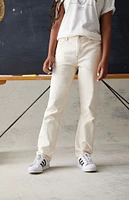 PacSun Kids Off White Straight Leg Jeans