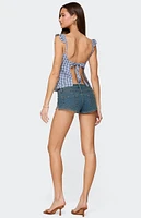 Edikted Jenson Backless Gingham Top