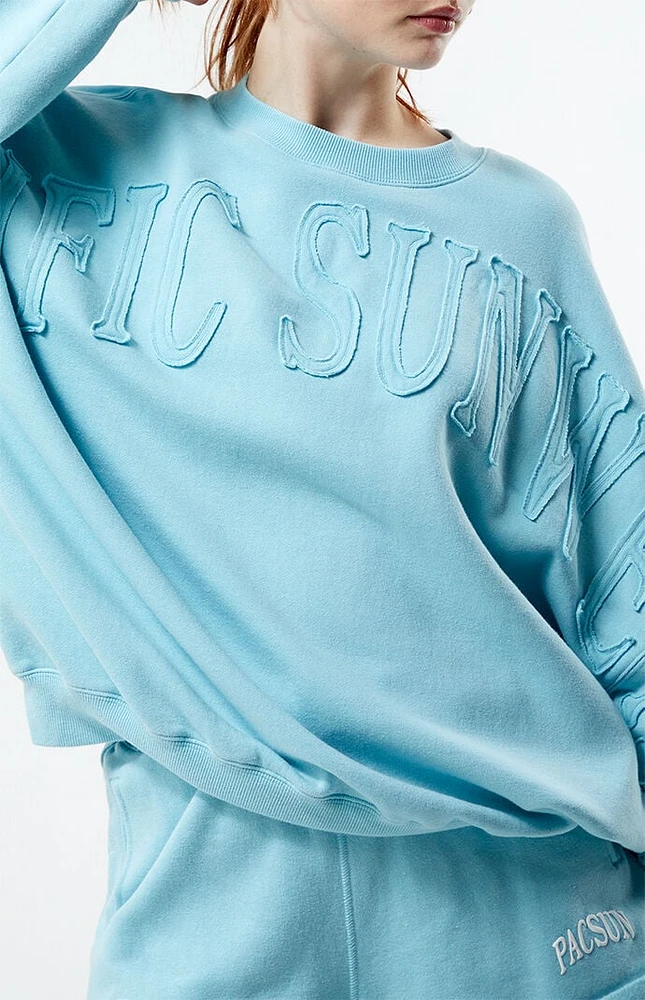 PacSun Pacific Sunwear Applique Crew Neck Sweatshirt