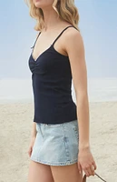 John Galt Navy Archie Lace Tank Top