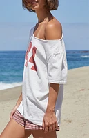 John Galt White 44 Off-The-Shoulder T-Shirt