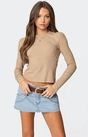 Edikted Nicky Ribbed Long Sleeve T-Shirt