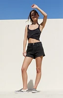 PacSun Black High Waisted Relaxed Denim Shorts