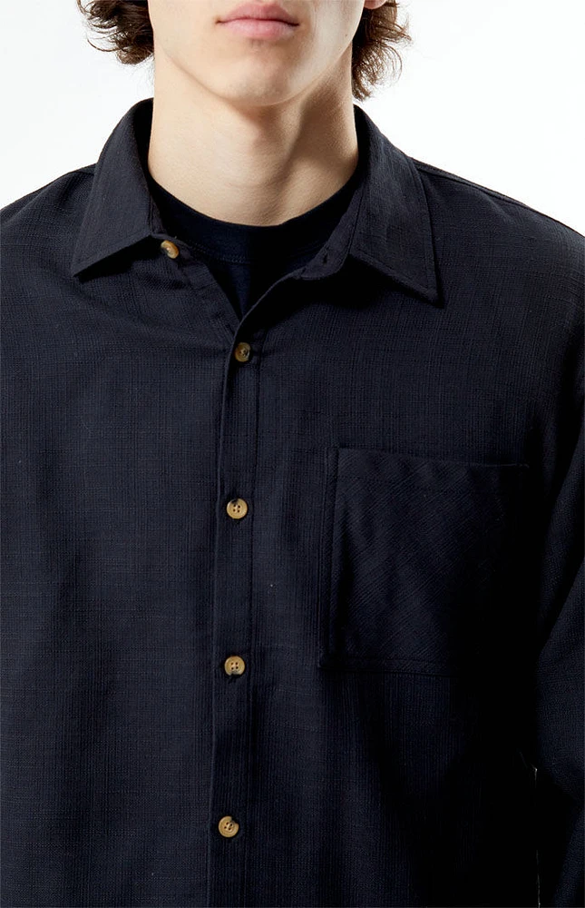 PacSun Black Cropped Classic Long Sleeve Shirt