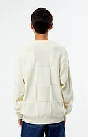 Pacsun Kids Off White Tonal Checkerboard Sweater
