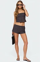 Edikted Shaya Button Up Eyelet Tank Top
