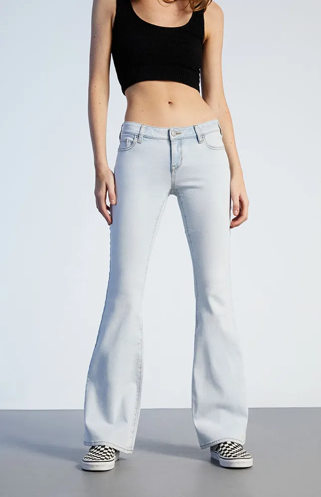 Light Blue Low Rise Flare Jeans