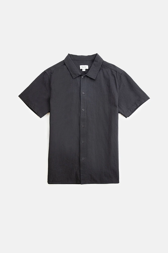 Rhythm Black Classic Linen Shirt