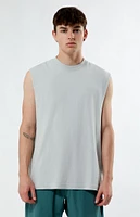 PacSun Silver Solid Muscle Tank Top