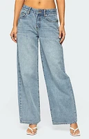 Edikted Ery Wide Leg Mid Rise Jeans