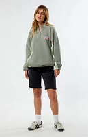 Daisy Street Half Zip Patch Sweatshirt