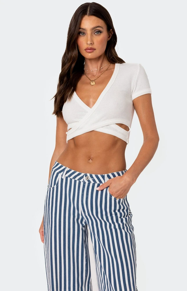 Edikted Dez Crisscross Waffle Top