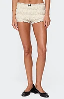 Edikted Este Textured Lace Scrunch Shorts