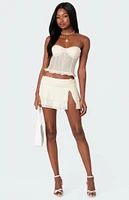 Edikted Jojo Strapless Sheer Mesh Corset