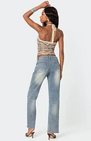 Edikted Amia High Rise Straight Leg Jeans
