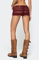 Edikted Kelani Crochet Shorts
