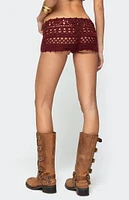 Edikted Kelani Crochet Shorts