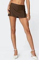 Edikted Triple Belt Faux Leather Mini Skort