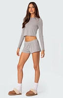 Edikted Homey Pointelle Long Sleeve Top