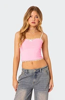 Edikted Alara Lace Trim Tank Top