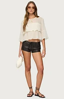 Edikted Missey Ruffled Chiffon Top