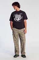 Pacsun Dark Camo Baggy Carpenter Jeans