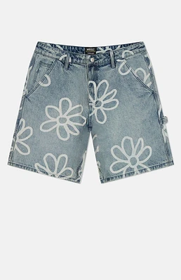 WeSC America Inc Daisy AOP Denim Carpenter Baggy Shorts