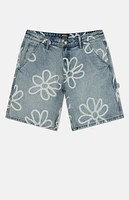 WeSC America Inc Daisy AOP Denim Carpenter Baggy Shorts