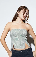 Pacsun Tree Camo Denim Corset