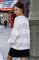 John Galt Gray Striped Brianna Sweater
