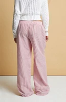 Beverly and Beck Red Striped Crinkle Boxer Pajama Pants