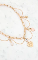LA Hearts Karina Gold Charm Necklace